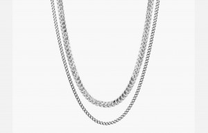 Oliver Cabell Cuban Chain Set Ketting Heren Zilver | Nederland-375802