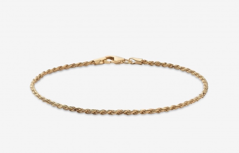 Oliver Cabell 2mm Rope Chain Armband Heren Goud | Nederland-529617