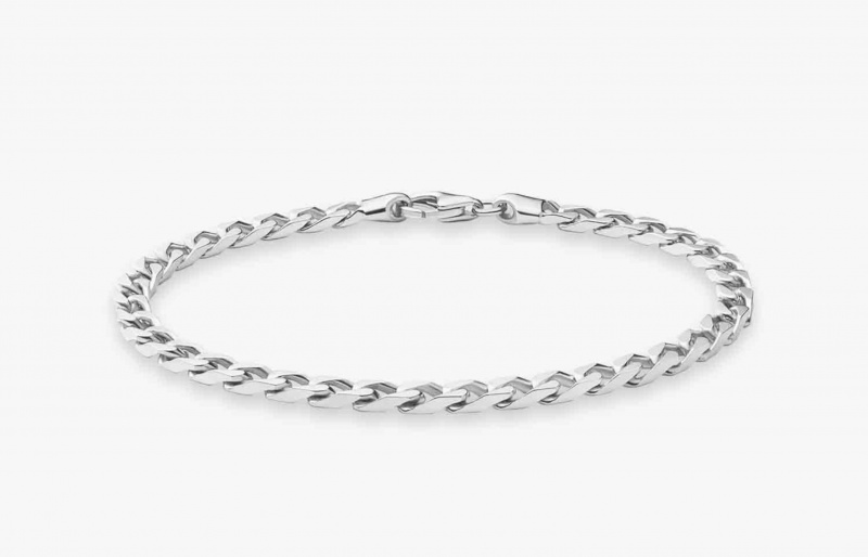 Oliver Cabell 4mm Cuban Chain Armband Dames Zilver | Nederland-840975