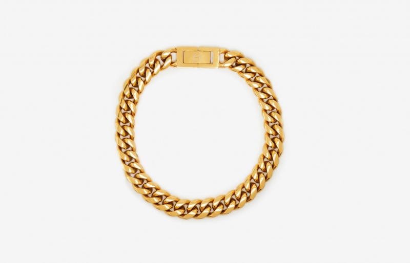 Oliver Cabell 8mm Cuban Chain Armband Heren Goud | Nederland-597214