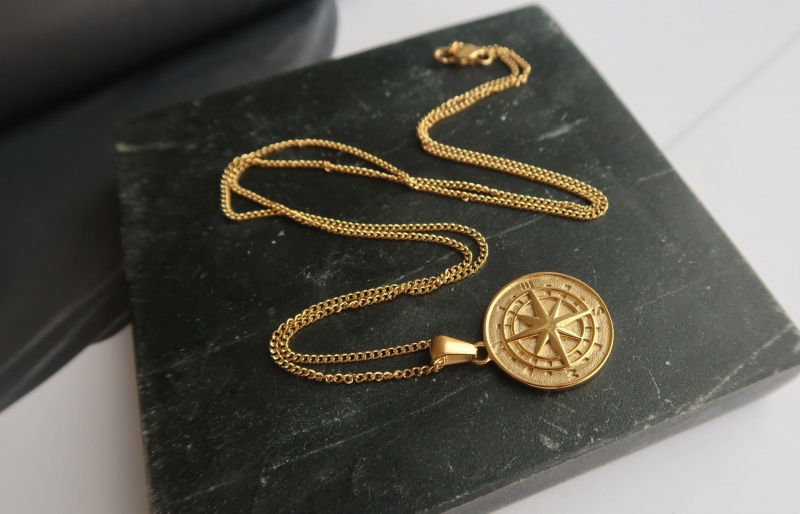 Oliver Cabell Compass Pendant Ketting Heren Goud | Nederland-021936