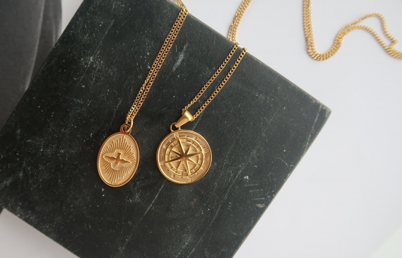 Oliver Cabell Compass Pendant Ketting Heren Goud | Nederland-021936