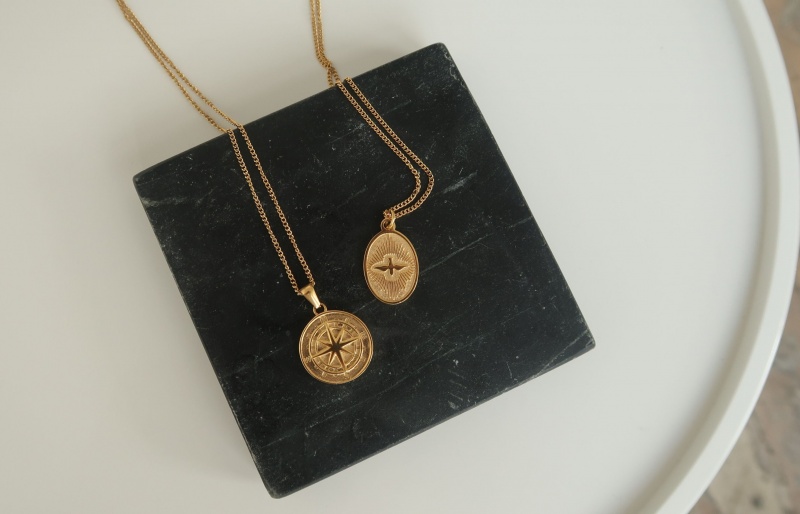 Oliver Cabell Compass Pendant Ketting Heren Goud | Nederland-021936