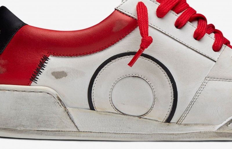 Oliver Cabell Court Sneakers Heren Wit Rood | Nederland-714859