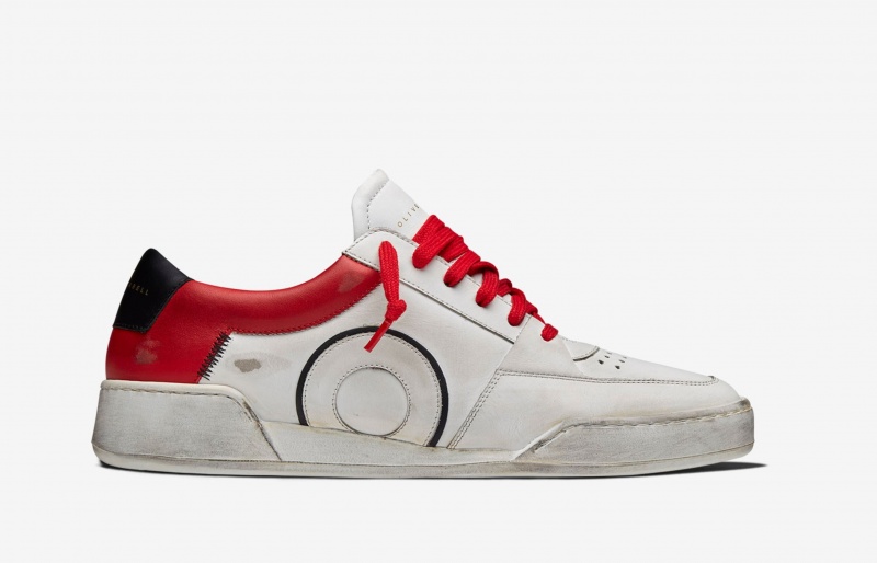 Oliver Cabell Court Sneakers Heren Wit Rood | Nederland-714859