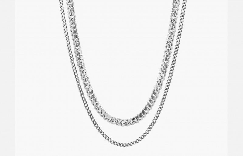 Oliver Cabell Cuban Chain Set Ketting Heren Zilver | Nederland-375802