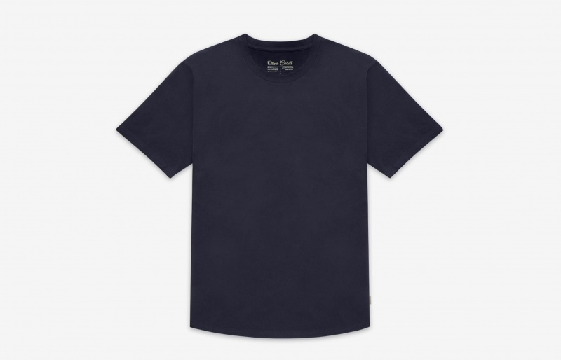 Oliver Cabell Curved Hem Tee T-Shirt Dames Donkerblauw | Nederland-246890