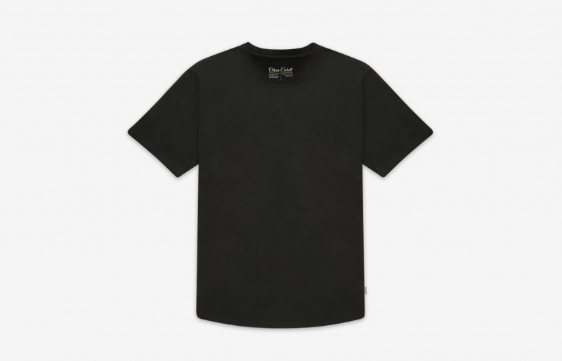 Oliver Cabell Curved Hem Tee T-Shirt Heren Zwart | Nederland-862937