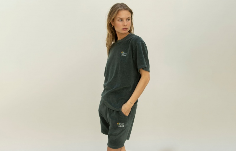 Oliver Cabell LA Capsule Terry Cloth T-Shirt Heren Groen | Nederland-697043