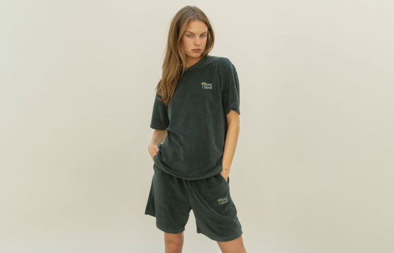 Oliver Cabell LA Capsule Terry Cloth T-Shirt Heren Groen | Nederland-697043