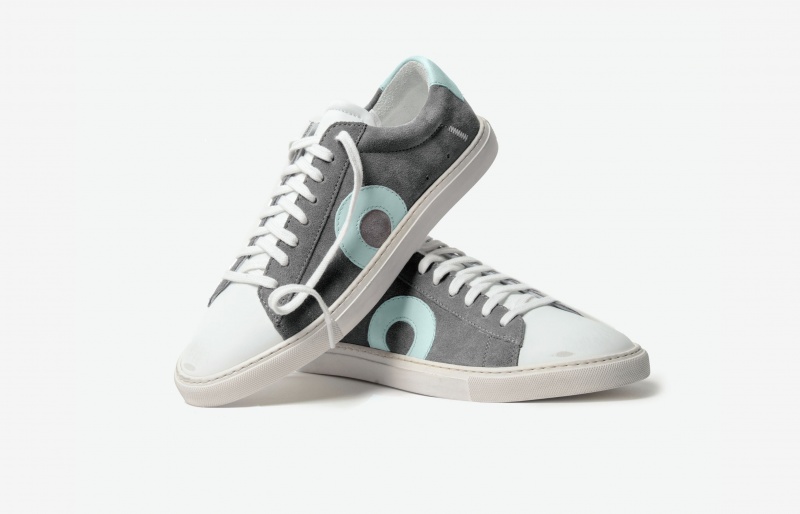 Oliver Cabell Low 1 Sneakers Dames Grijs Turquoise | Nederland-542970