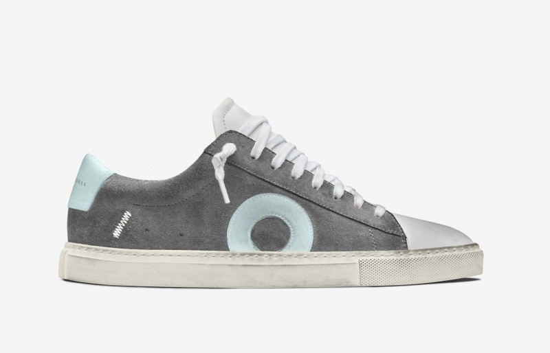 Oliver Cabell Low 1 Sneakers Dames Grijs Turquoise | Nederland-542970