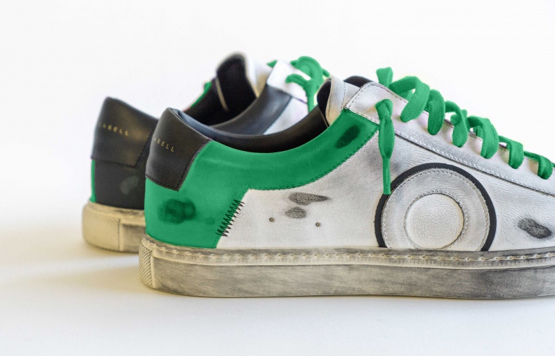 Oliver Cabell Low 1 Sneakers Dames Wit Groen | Nederland-356140