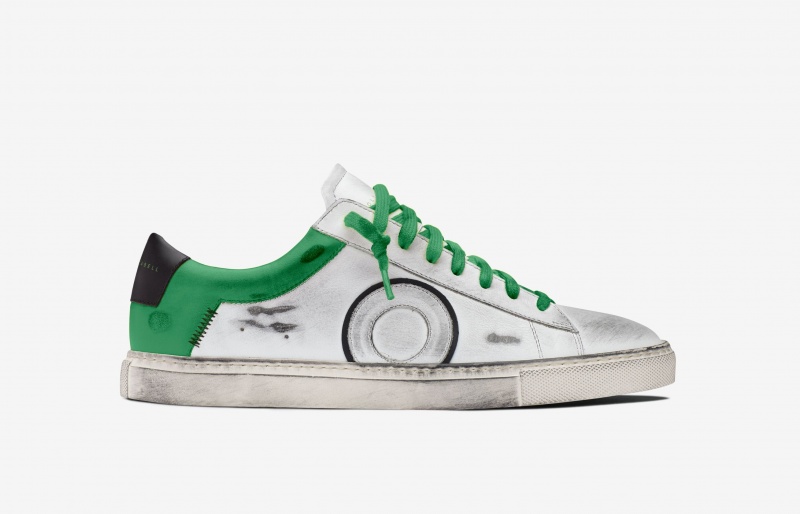 Oliver Cabell Low 1 Sneakers Dames Wit Groen | Nederland-356140