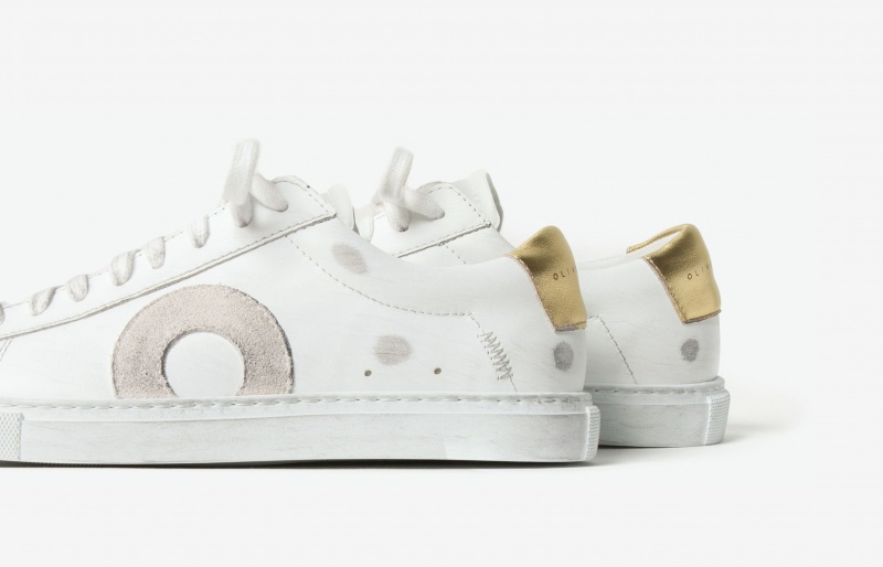 Oliver Cabell Low 1 Sneakers Dames Wit Goud | Nederland-025867