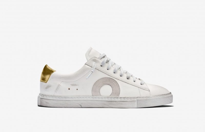 Oliver Cabell Low 1 Sneakers Dames Wit Goud | Nederland-025867