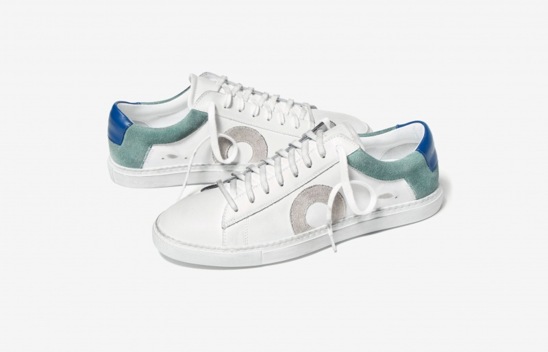 Oliver Cabell Low 1 Sneakers Dames Wit Groen | Nederland-701293