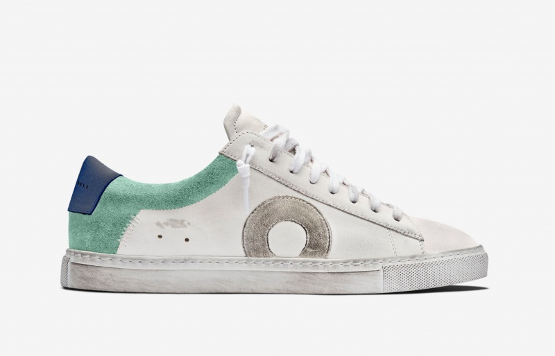 Oliver Cabell Low 1 Sneakers Dames Wit Groen | Nederland-701293