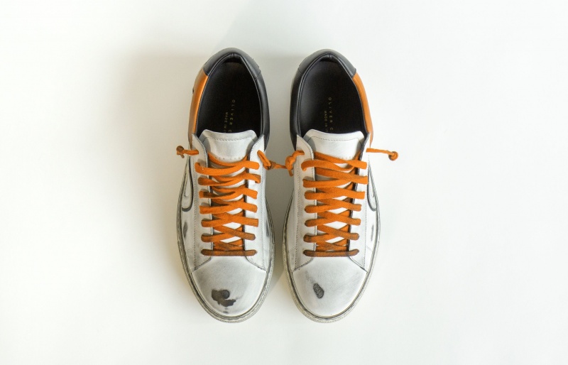 Oliver Cabell Low 1 Sneakers Dames Wit Oranje | Nederland-308529