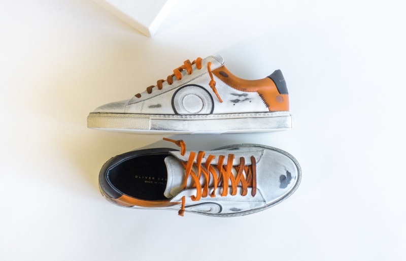 Oliver Cabell Low 1 Sneakers Dames Wit Oranje | Nederland-308529