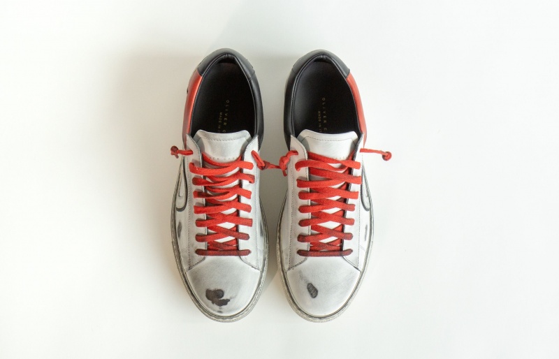 Oliver Cabell Low 1 Sneakers Dames Wit Rood | Nederland-637150