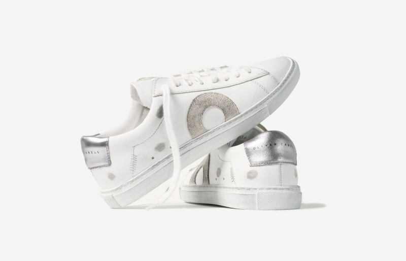 Oliver Cabell Low 1 Sneakers Dames Wit Zilver | Nederland-460825