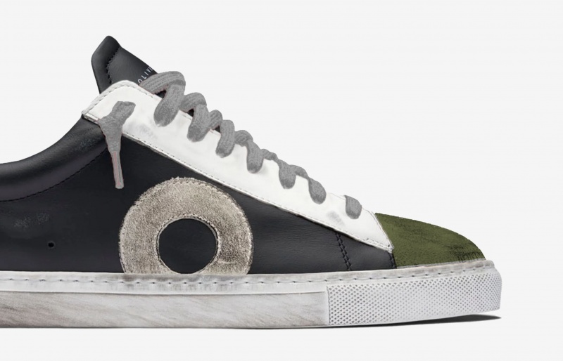 Oliver Cabell Low 1 Sneakers Dames Zwart Groen | Nederland-569412