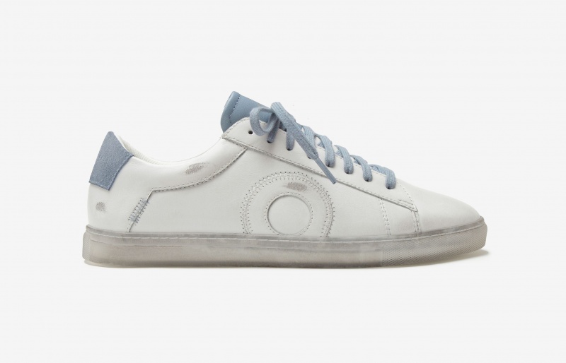 Oliver Cabell Low 1 Sneakers Heren Wit Blauw | Nederland-216739