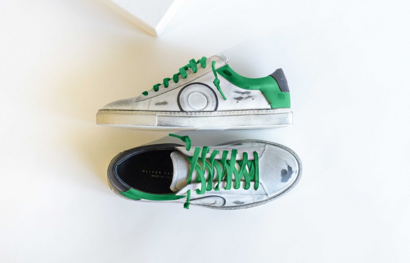 Oliver Cabell Low 1 Sneakers Heren Wit Groen | Nederland-094716